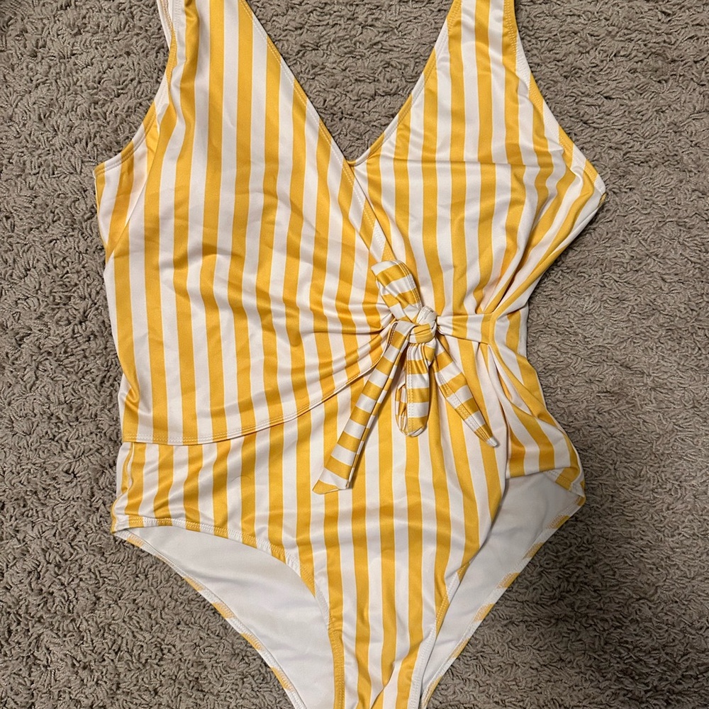 Imagine Perry Women’s Tie Striped One-Piece Swimsuit